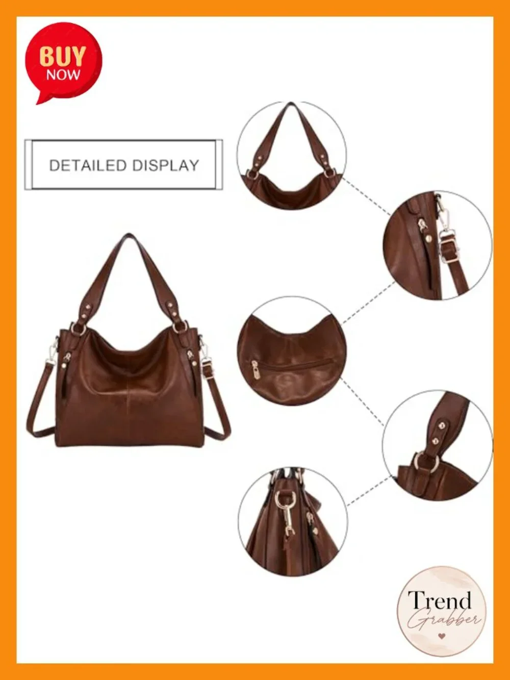 Women's Hobo Handbag & Wallet Set 2pcs Soft Faux Leather Shoulder Bag Tote